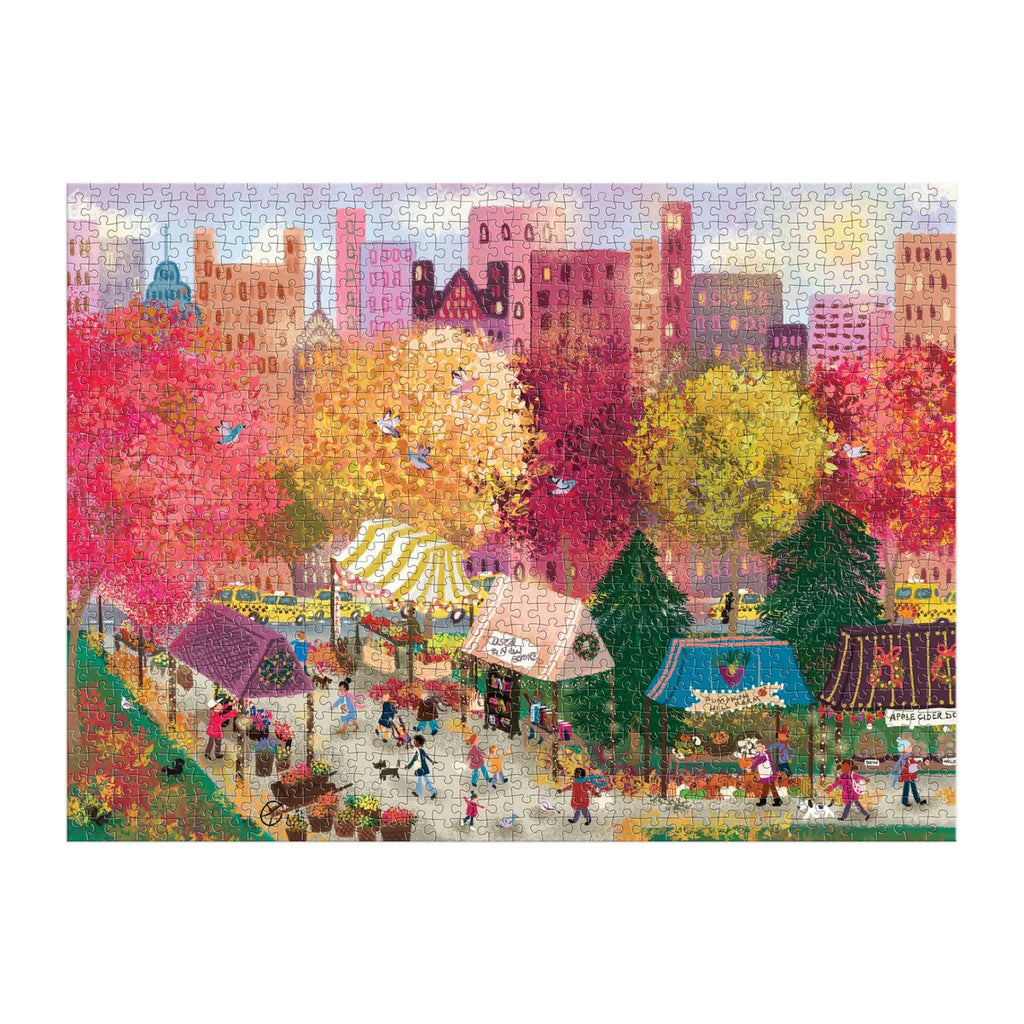 Puzzle Joy Laforme Autumn At The City Market 1000 Piece Puzzle