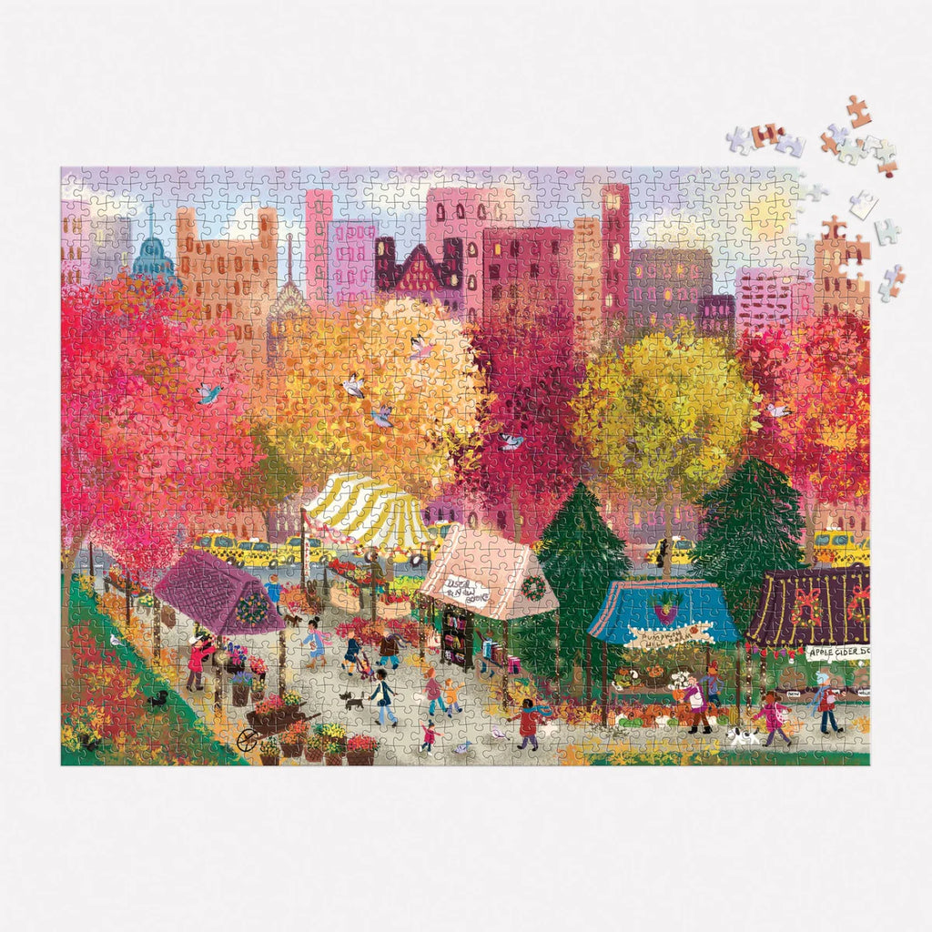 Puzzle Joy Laforme Autumn At The City Market 1000 Piece Puzzle