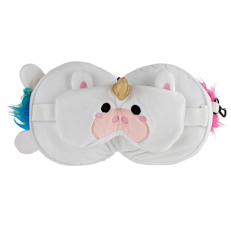 Pillow Relaxeazzz Unicorn Round Plush Travel Pillow Eye Mask