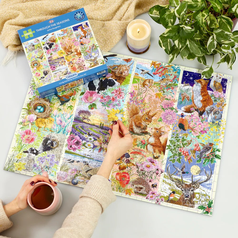 Puzzle Through The Seasons 500 XL Piece Jigsaw Puzzle Extra Large Pieces
