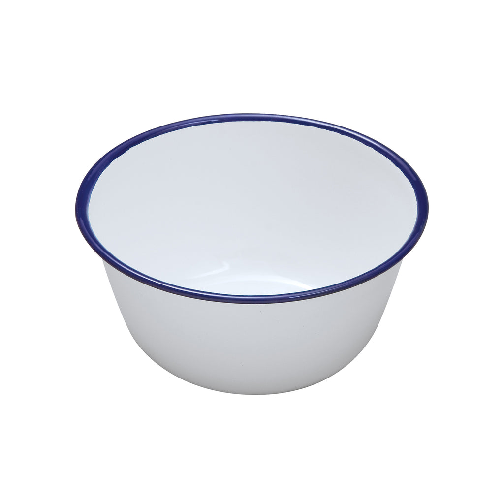 White Enamel Pudding Basin Bowl - 14cm