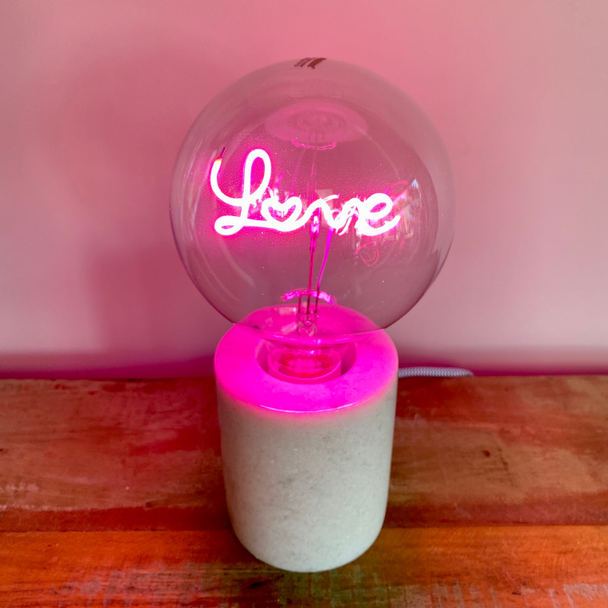 Love store lamp next