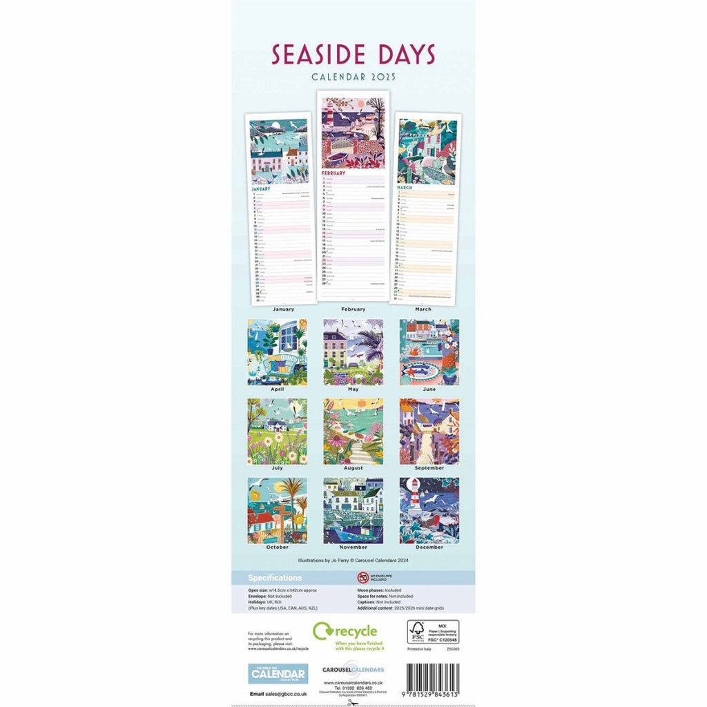 Calendar Seaside Days Slim Calendar 2025