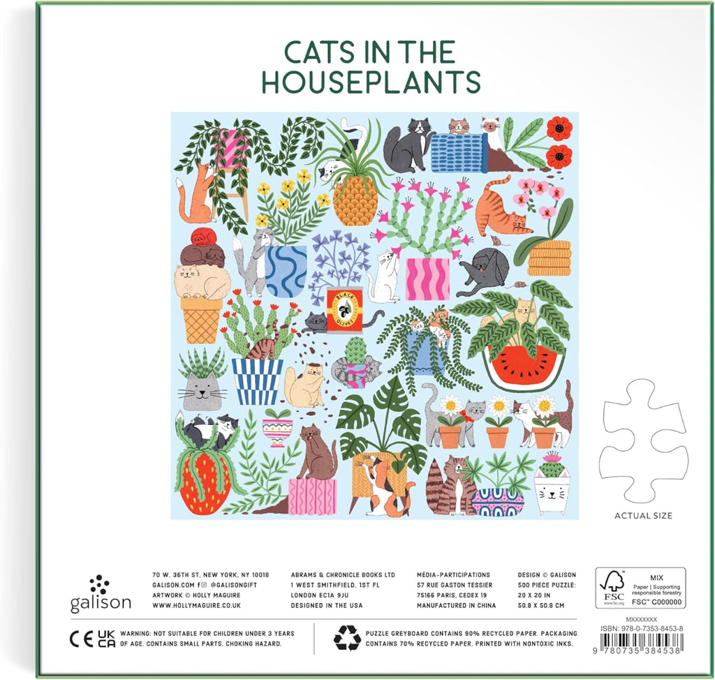 Puzzle Cats In The Houseplants 500 Piece Jigsaw Puzzle