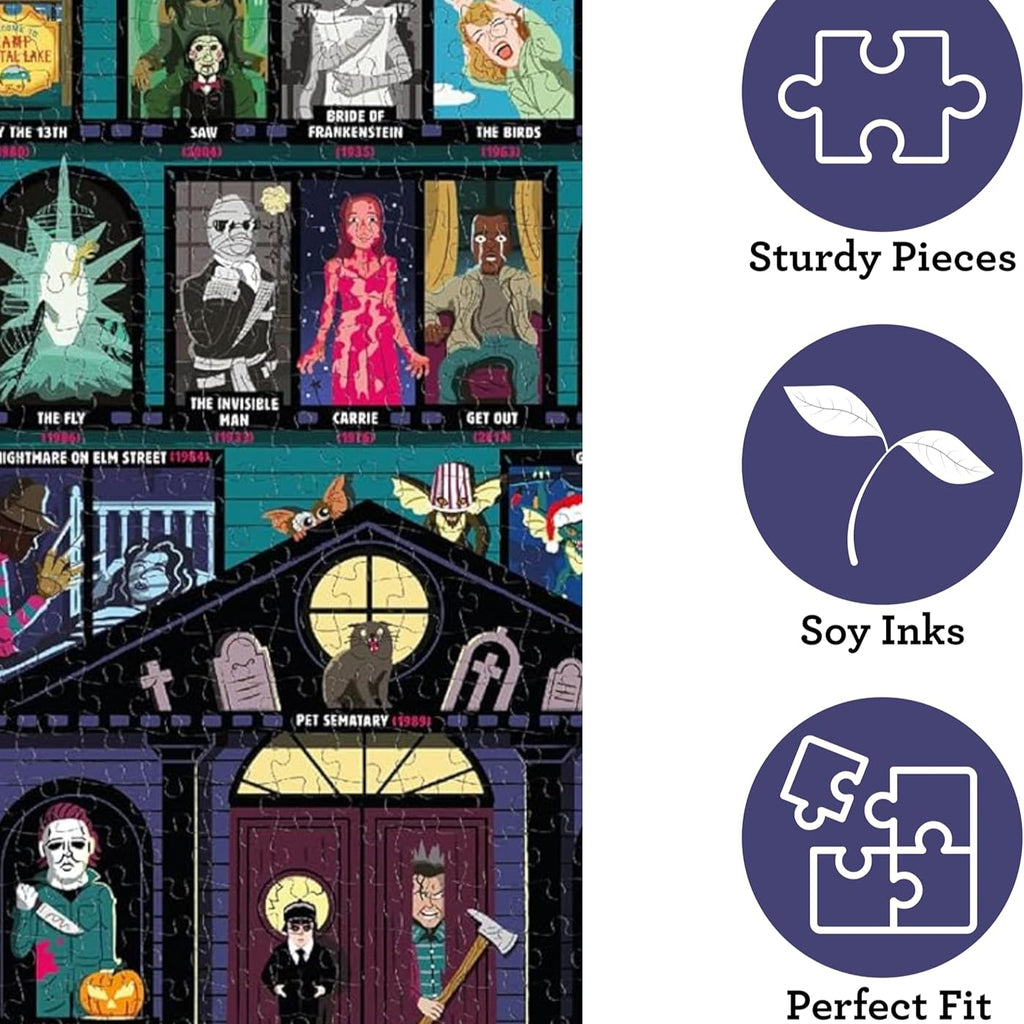 Puzzle 50 Must-Watch Scary Movies Bucket List 1000 Piece Jigsaw Puzzle