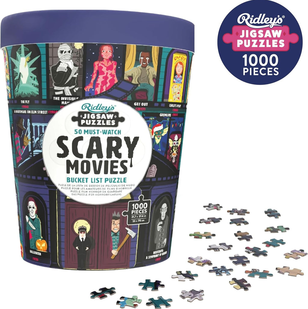 Puzzle 50 Must-Watch Scary Movies Bucket List 1000 Piece Jigsaw Puzzle