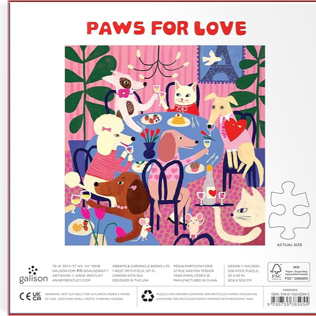 Puzzle Paws For Love 500 Piece Jigsaw Puzzle