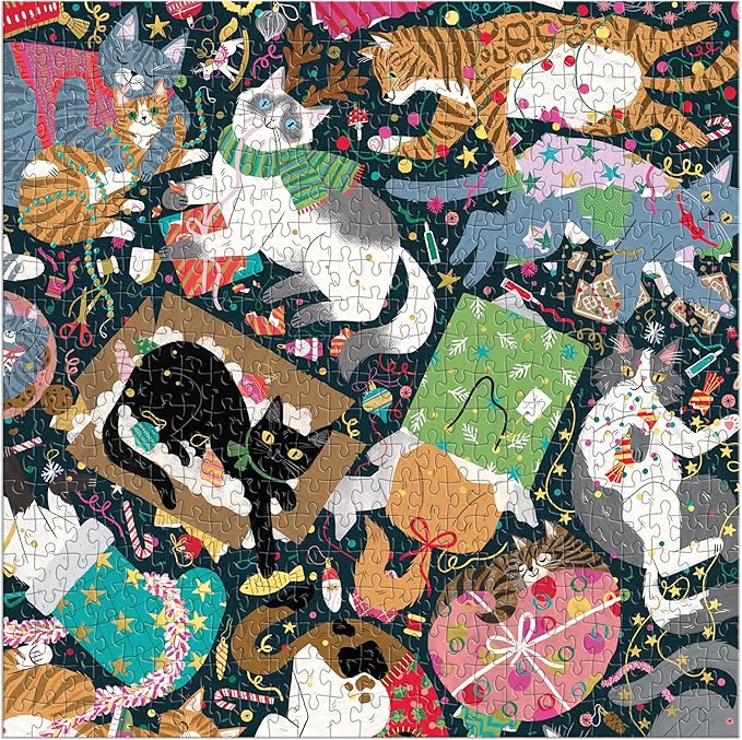 Puzzle Catmas Chaos 500 Piece Jigsaw Puzzle