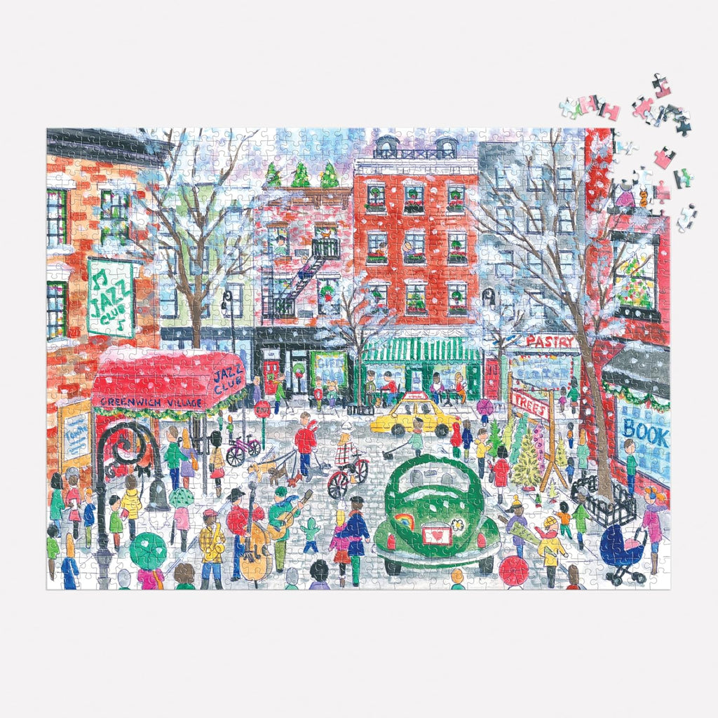 Puzzle Christmas Michael Storrings Christmas In Greenwich Village 1000 Piece Jigsaw Puzzle