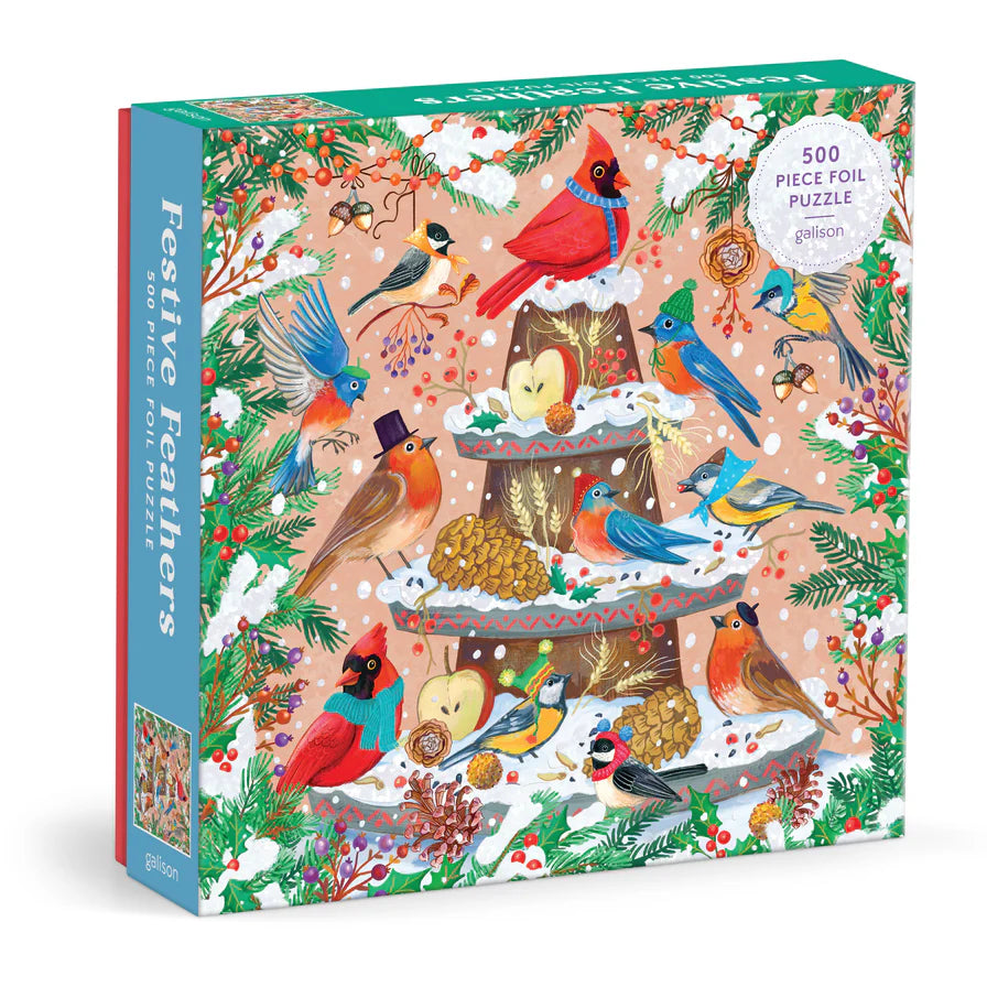 Puzzle Christmas Festive Feathers 500 Piece Jigsaw Puzzle