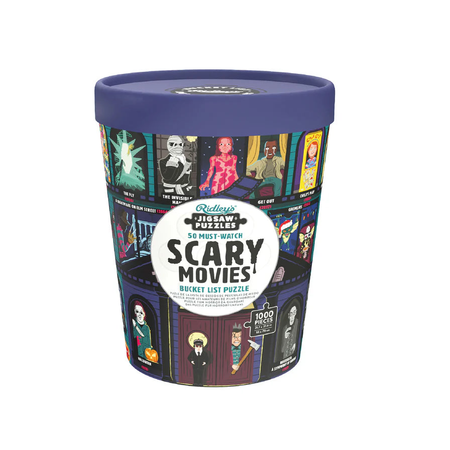 Puzzle 50 Must-Watch Scary Movies Bucket List 1000 Piece Jigsaw Puzzle