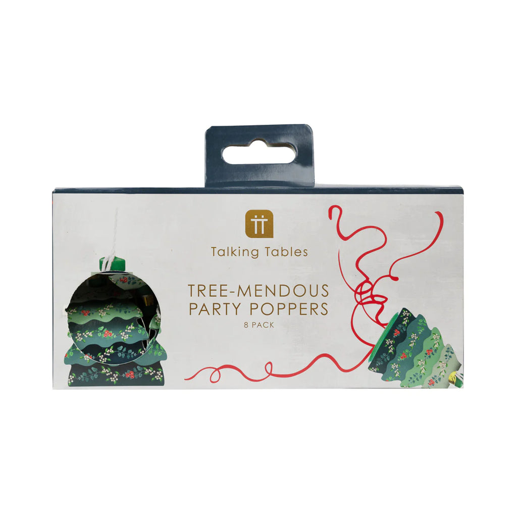 Christmas Party Poppers Midnight Forest Christmas Tree Poppers 8 Pack