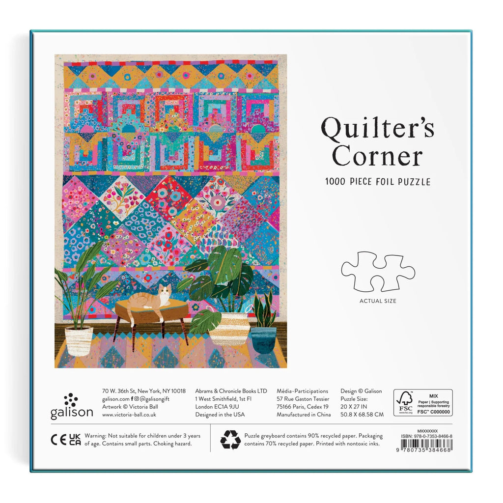 Puzzle Victoria Ball Quilter's Corner 1000 Piece Jigsaw Puzzle