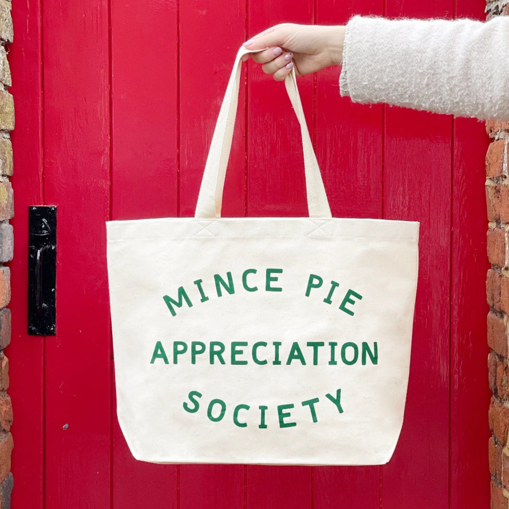 Bag Tote Mince Pie Appreciation Society Natural Big Canvas Bag