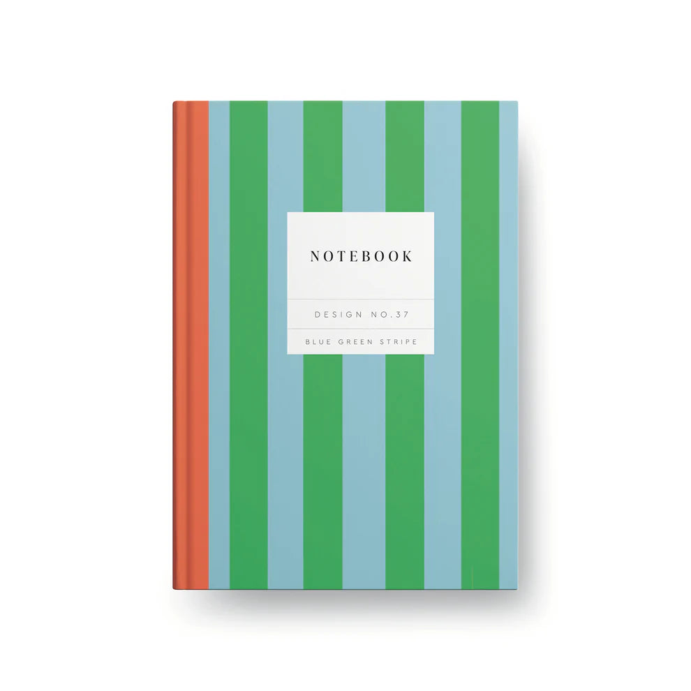 Notebook Hardback Blue Green Stripe Kaleido Design No.37