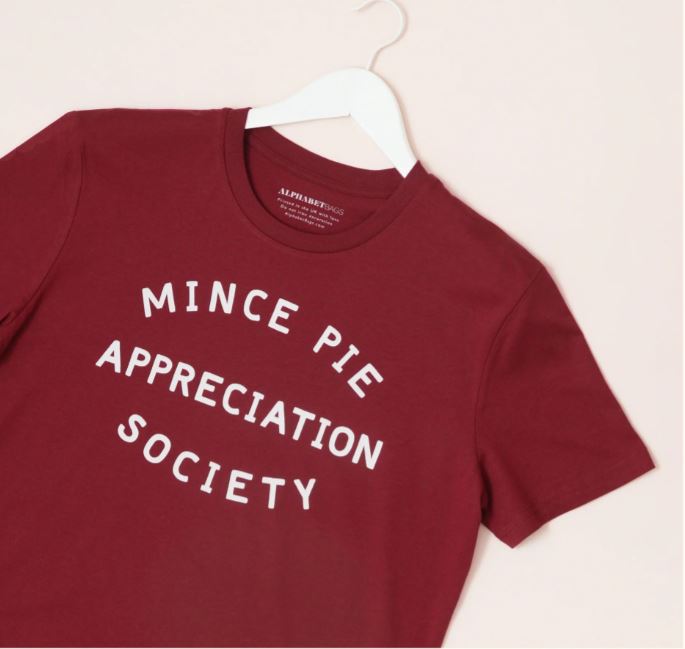 Mince Pie Appreciation Society Burgundy - T-Shirt Medium