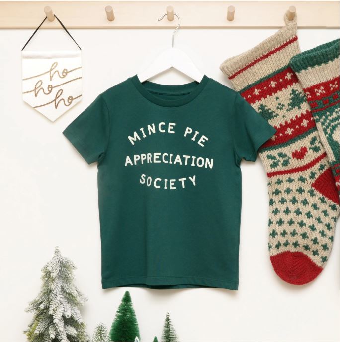 Mince Pie Appreciation Society Green - T-Shirt 7-8