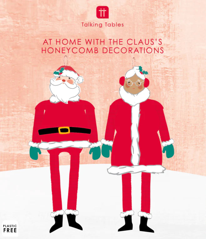 Christmas Craft with Santa Mr & Mrs Claus Hanging Decorations 2pk
