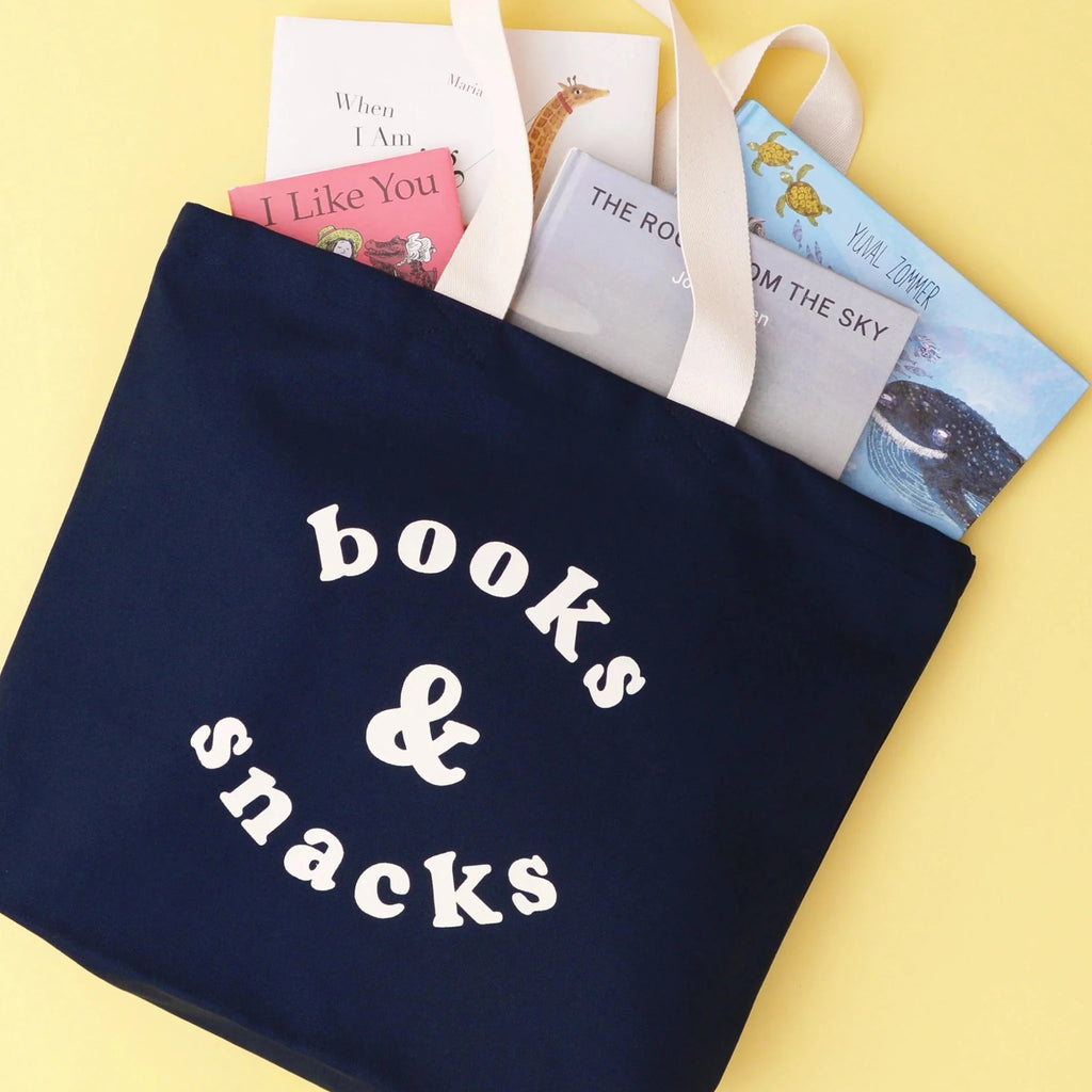 Bag Tote Books & Snacks Big Bag - Midnight Blue Canvas