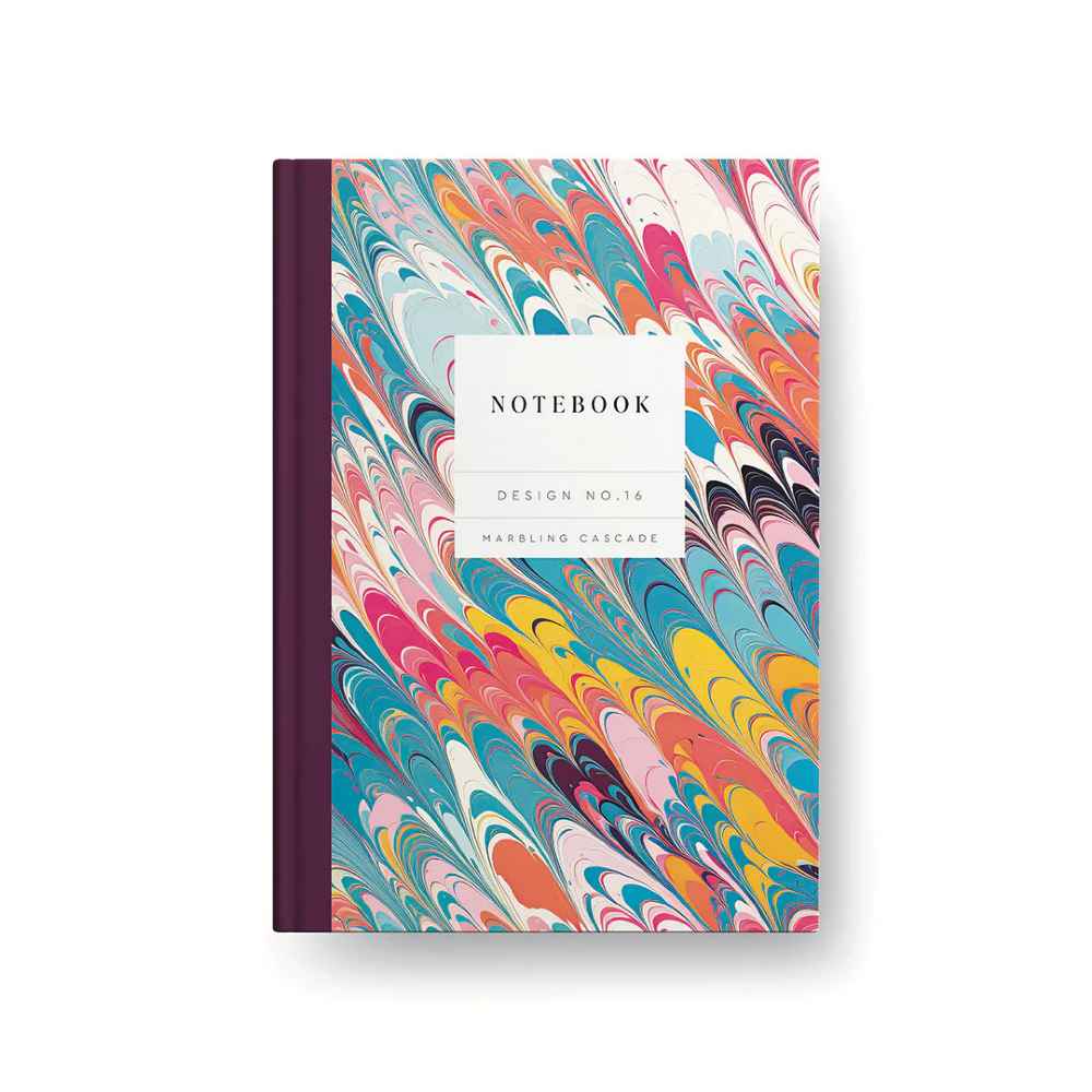 Notebook Kaleido Marbling Cascade Hardback Design No.16