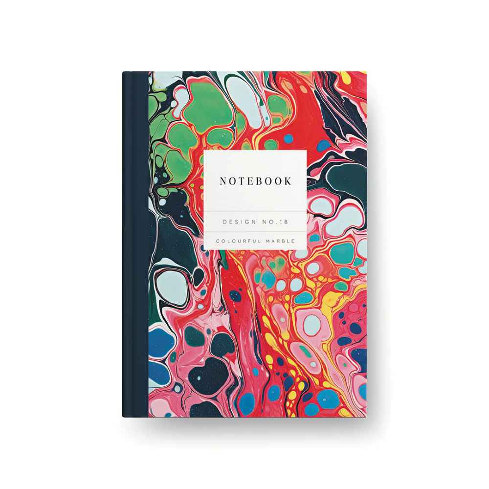 Notebook Kaleido Colourful Marble Hardback Design No.18