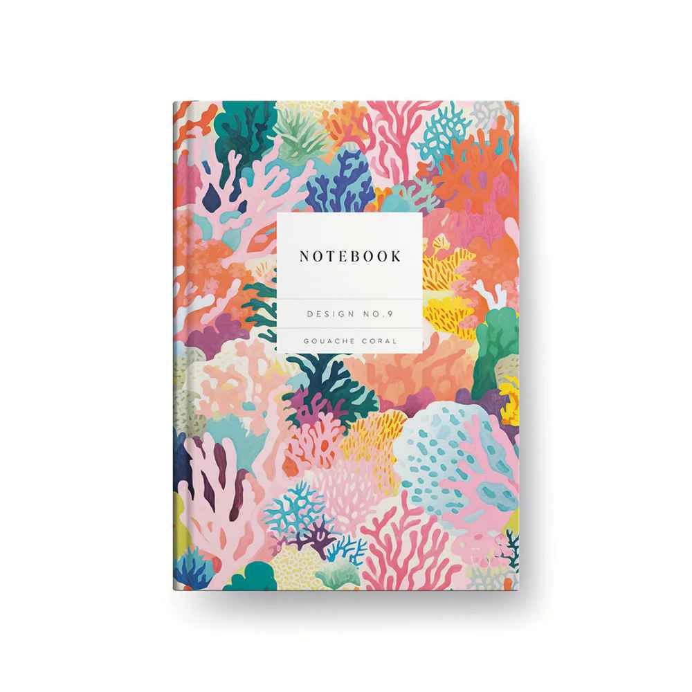 Notebook Kaleido Gouache Coral Hardback Design No.9