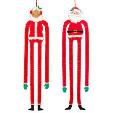 Christmas Craft with Santa Mr & Mrs Claus Hanging Decorations 2pk