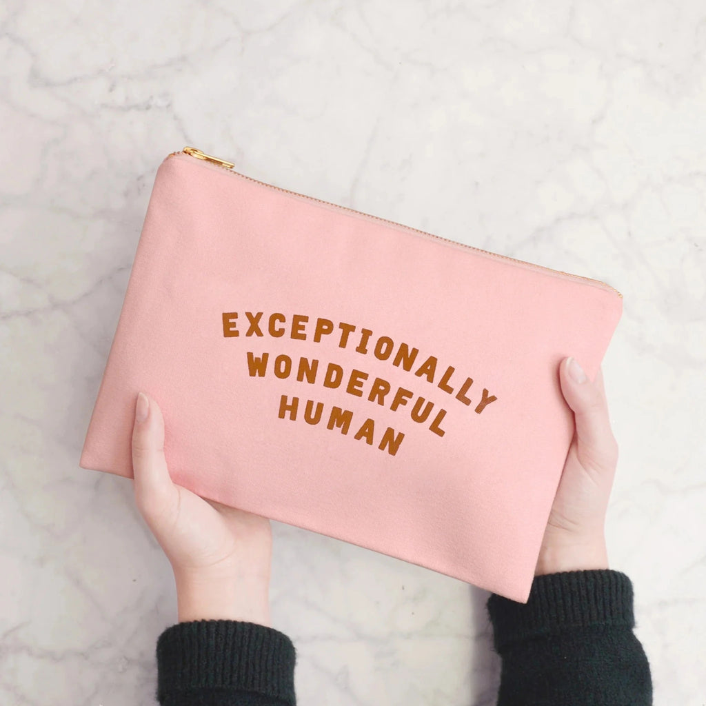 Pouch Exceptionally Wonderful Human - Blush Pink