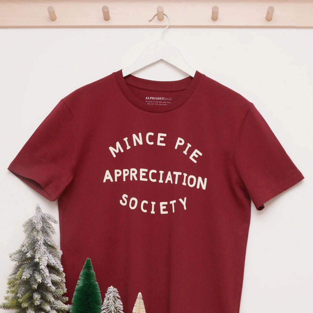 Mince Pie Appreciation Society Burgundy - T-Shirt Large