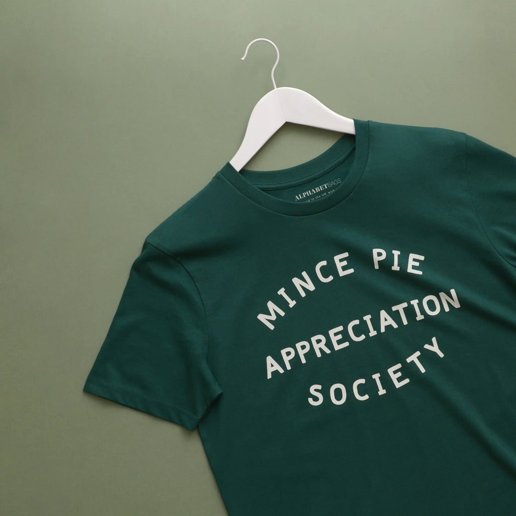 Mince Pie Appreciation Society Green - T-Shirt  XS