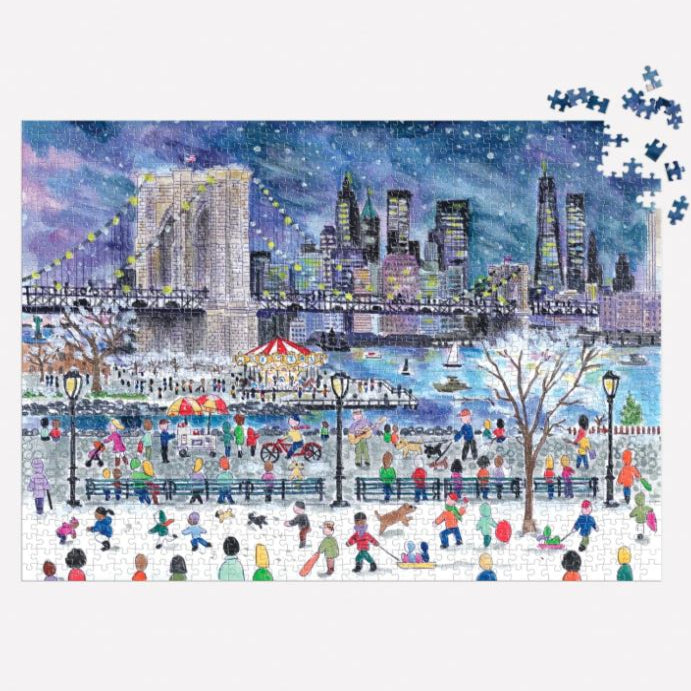 Puzzle Michael Storrings Snowfall Over New York City 1000 Piece Jigsaw Puzzle