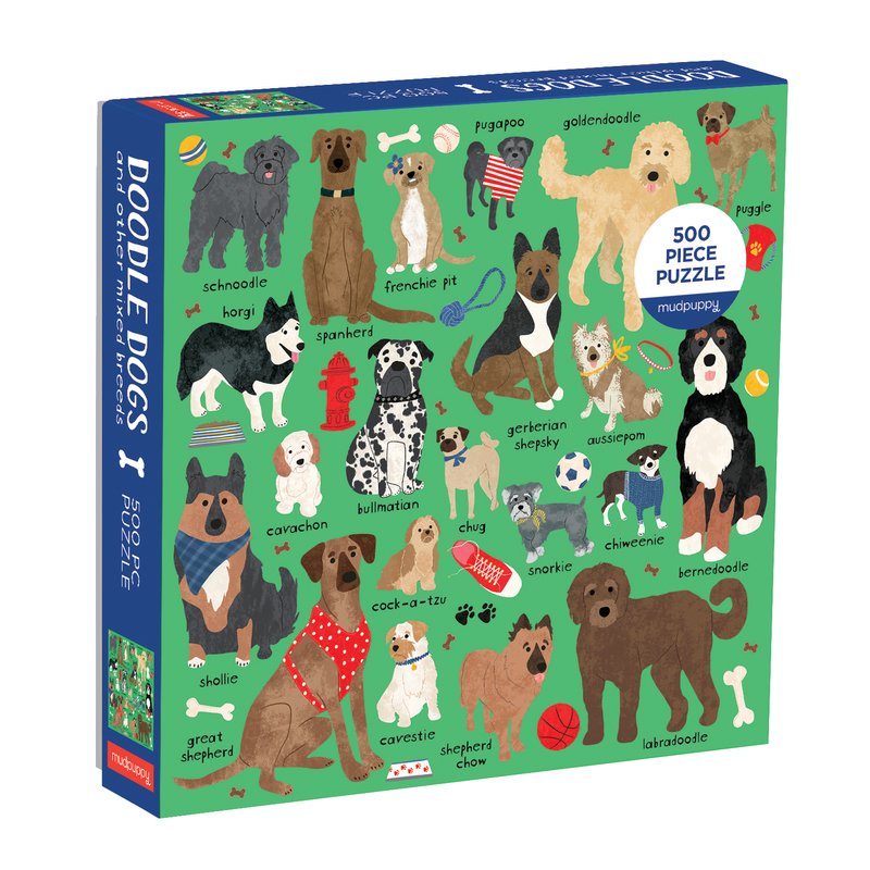 Puzzle Doodle Dog And Mixed Breeds 500 Piece Puzzle