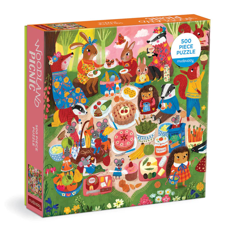 Puzzle Woodland Picnic 500 Piece Jigsaw Family Puzzle