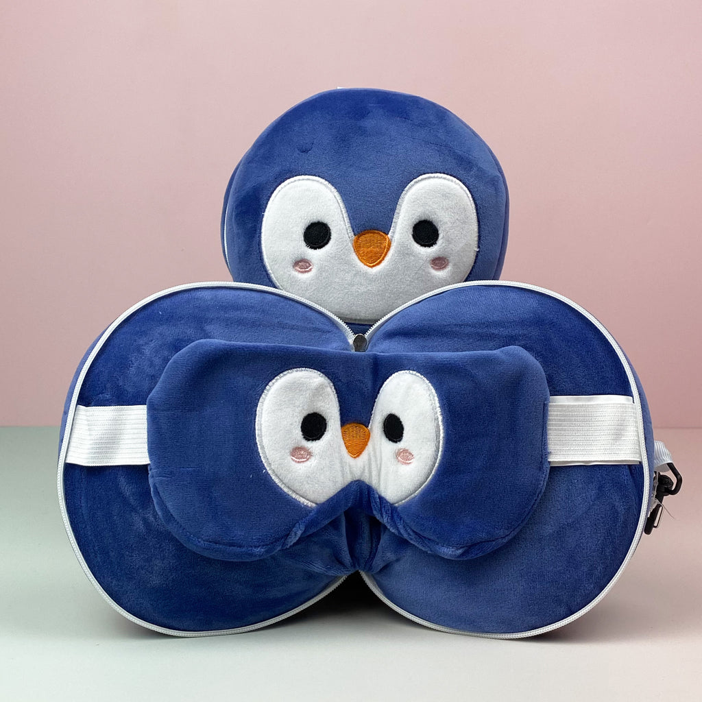 Pillow Plush Cutiemals Penguin Round Travel Pillow