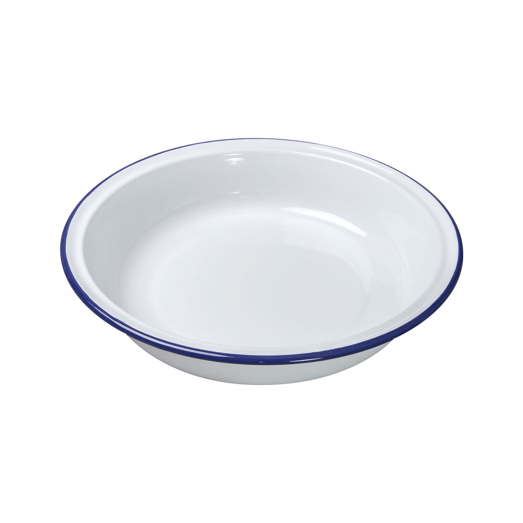 White Enamel Round Pie Dish - 18cm