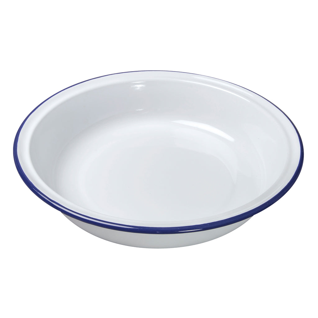 White Enamel Round Pie Dish - 26cm