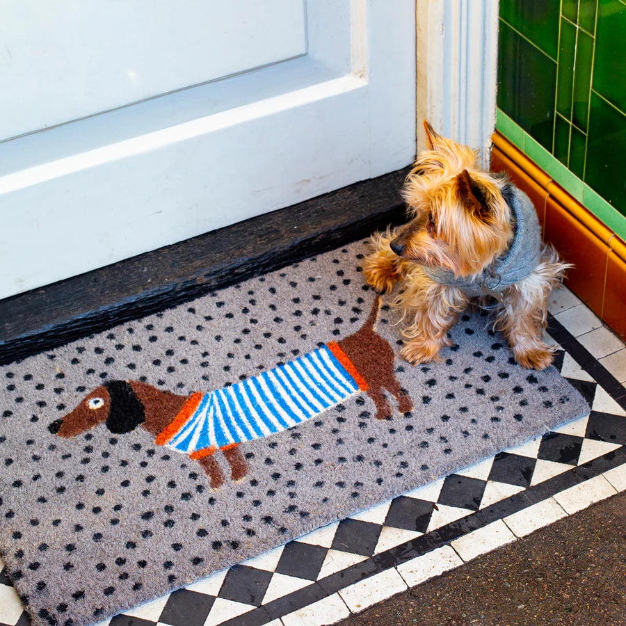 Doormat - Sausage Dog Doormat Grey