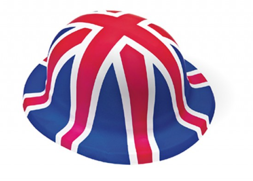 King Charles III Coronation Union Jack Plastic Bowler Hat