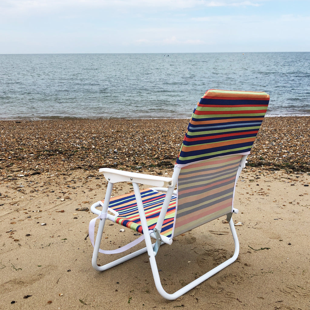 Beach Chair Stripe Low Folding Beach Chair