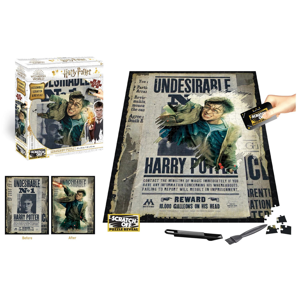 Puzzle Harry Potter Hogwarts Wanted Scratch Off 500 Piece Jigsaw Puzzle