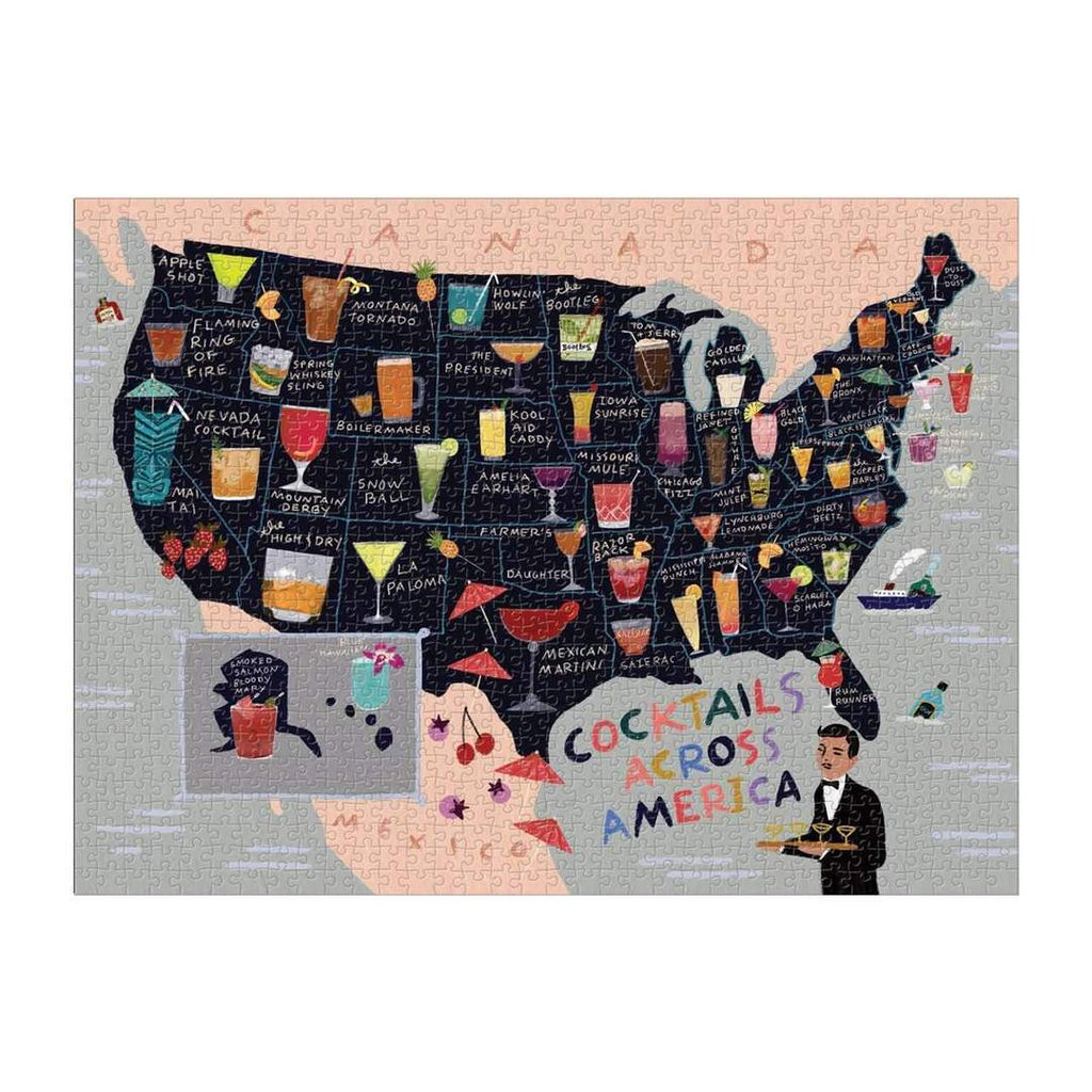 Puzzle Cocktail Map Of The USA 1000 Piece Jigsaw Puzzle