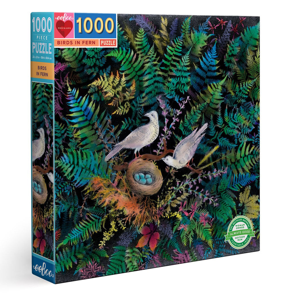 Puzzle Birds In Fern 1000 Piece Eeboo Jigsaw Puzzle