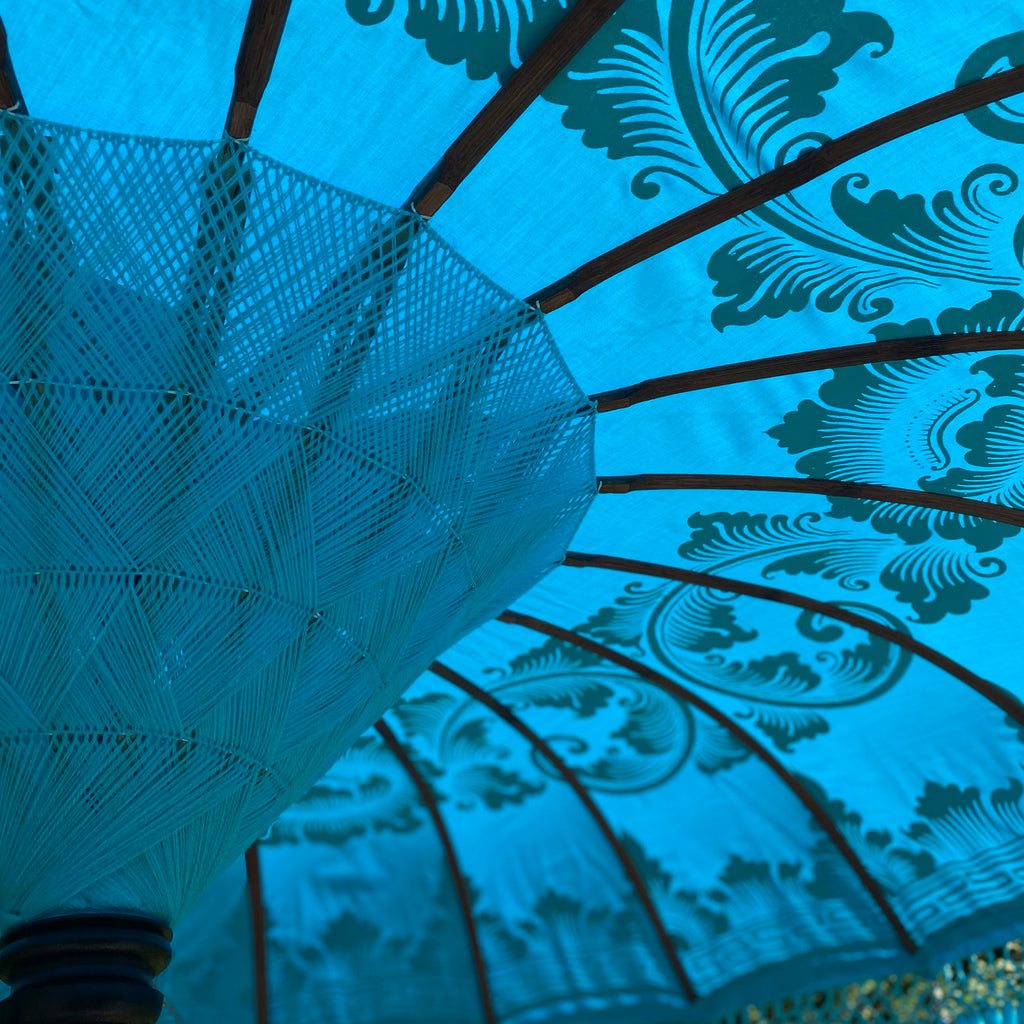 Parasol Bali Sun Parasol With Pole Joint Turquoise