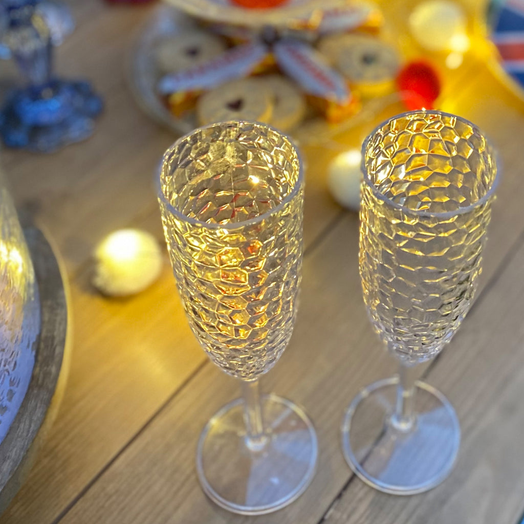 Glass Plastic Dimpled Champagne Prosecco Glass