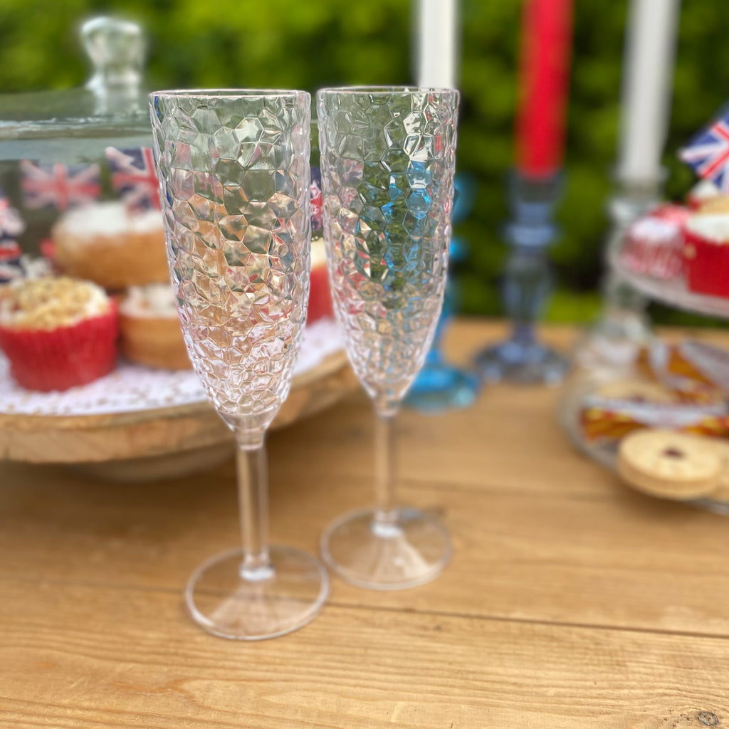 Glass Plastic Dimpled Champagne Prosecco Glass