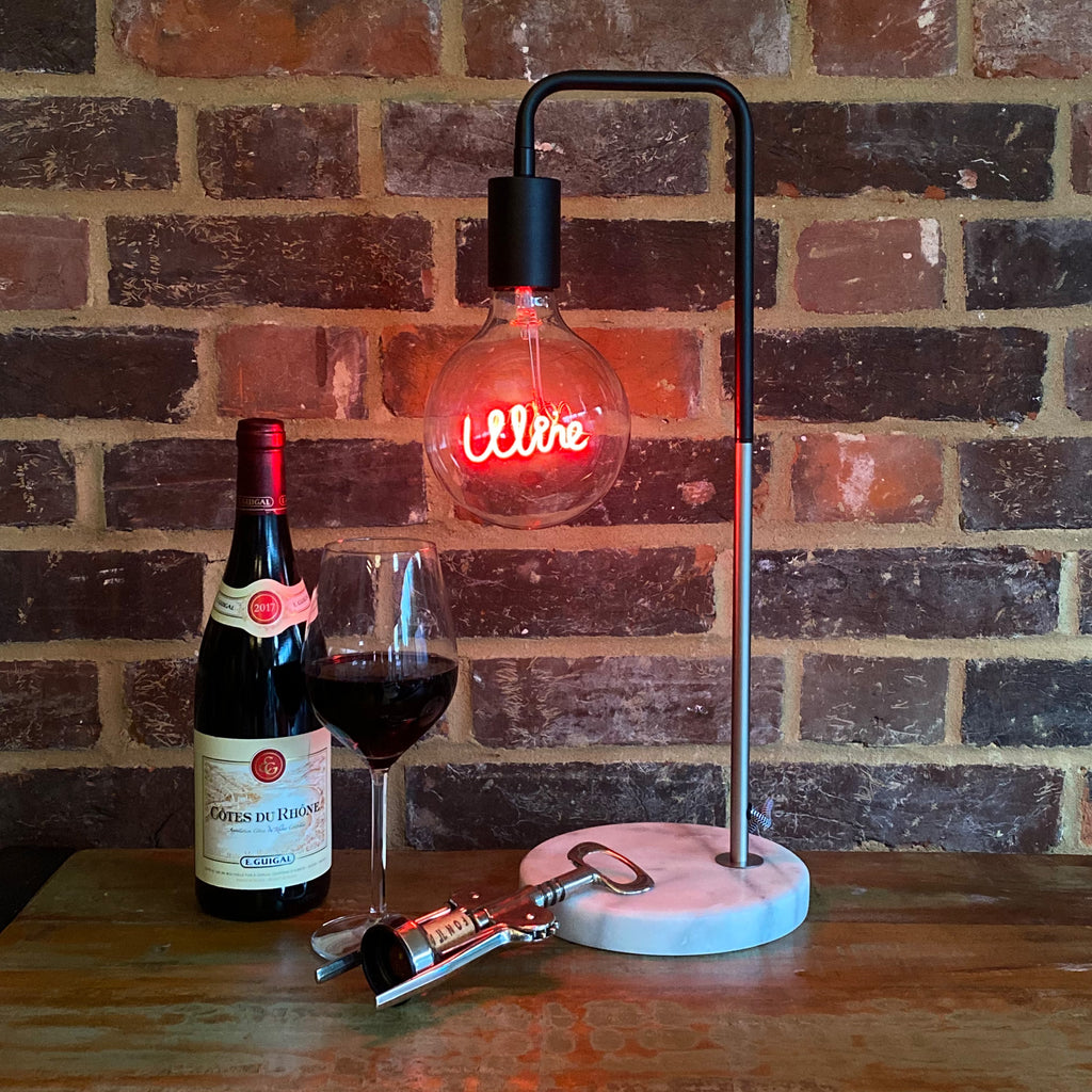 Led Filament Text Bulb - Red Wine Screw Up