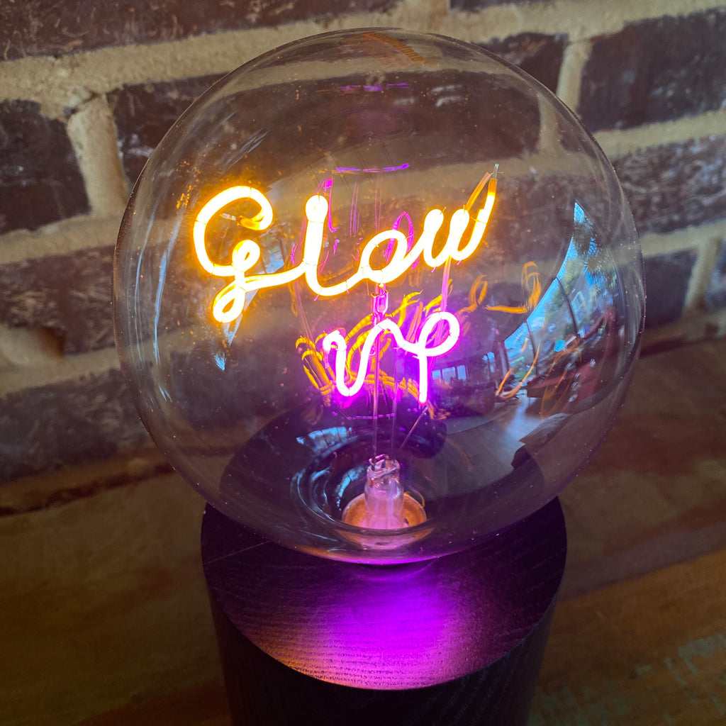 Led Filament Text Bulb - Glow Up - Screw Down