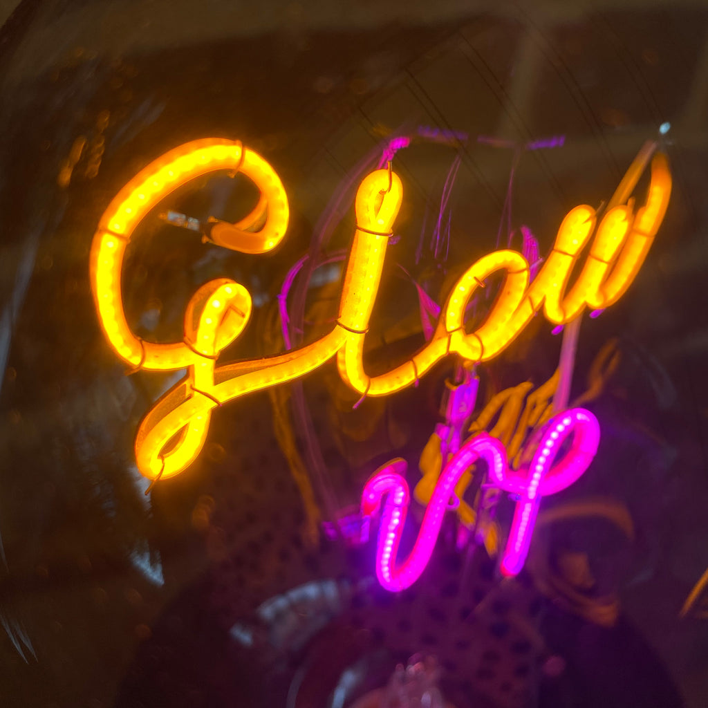 Led Filament Text Bulb - Glow Up - Screw Down