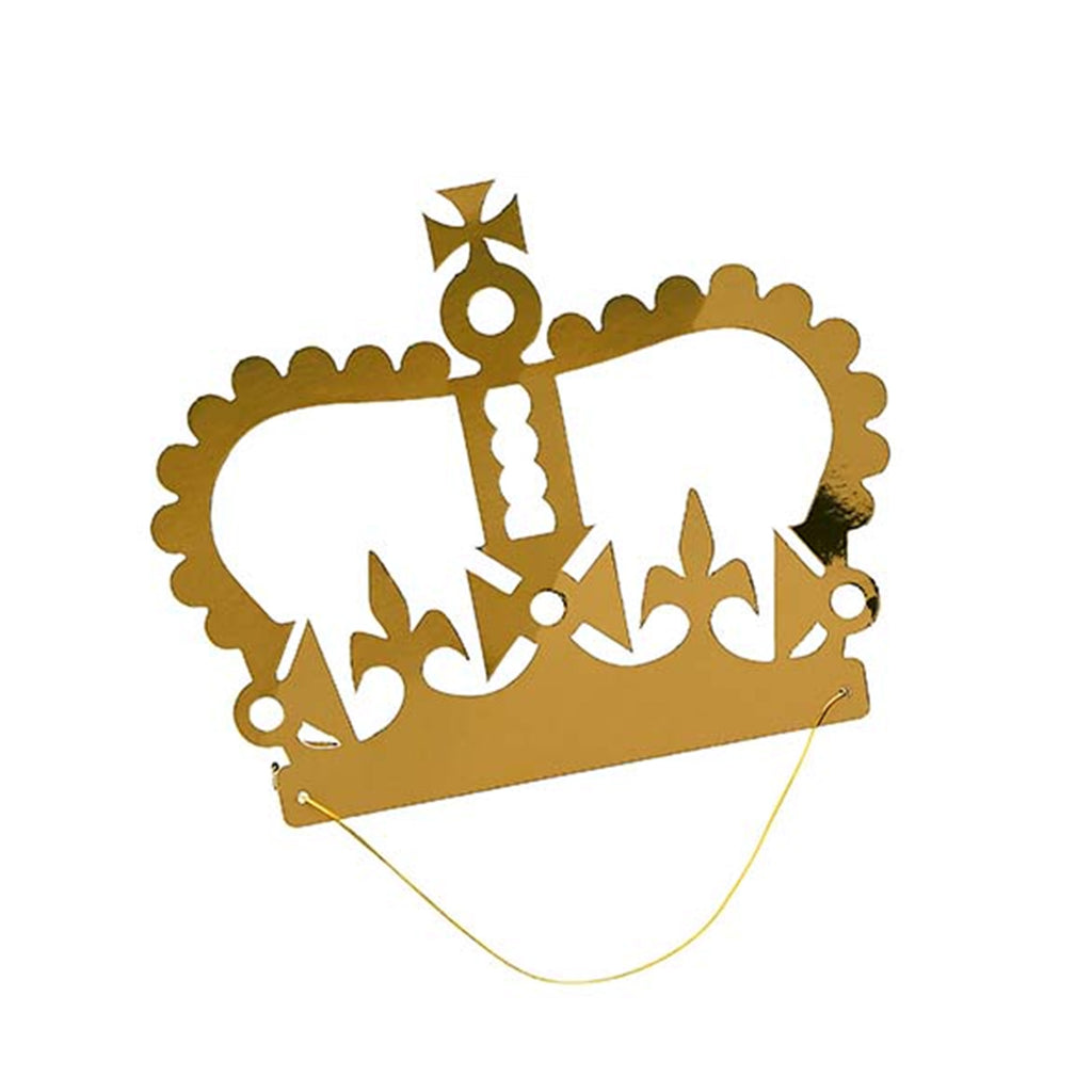 King Charles III Coronation Gold Party Crowns 10 Pack