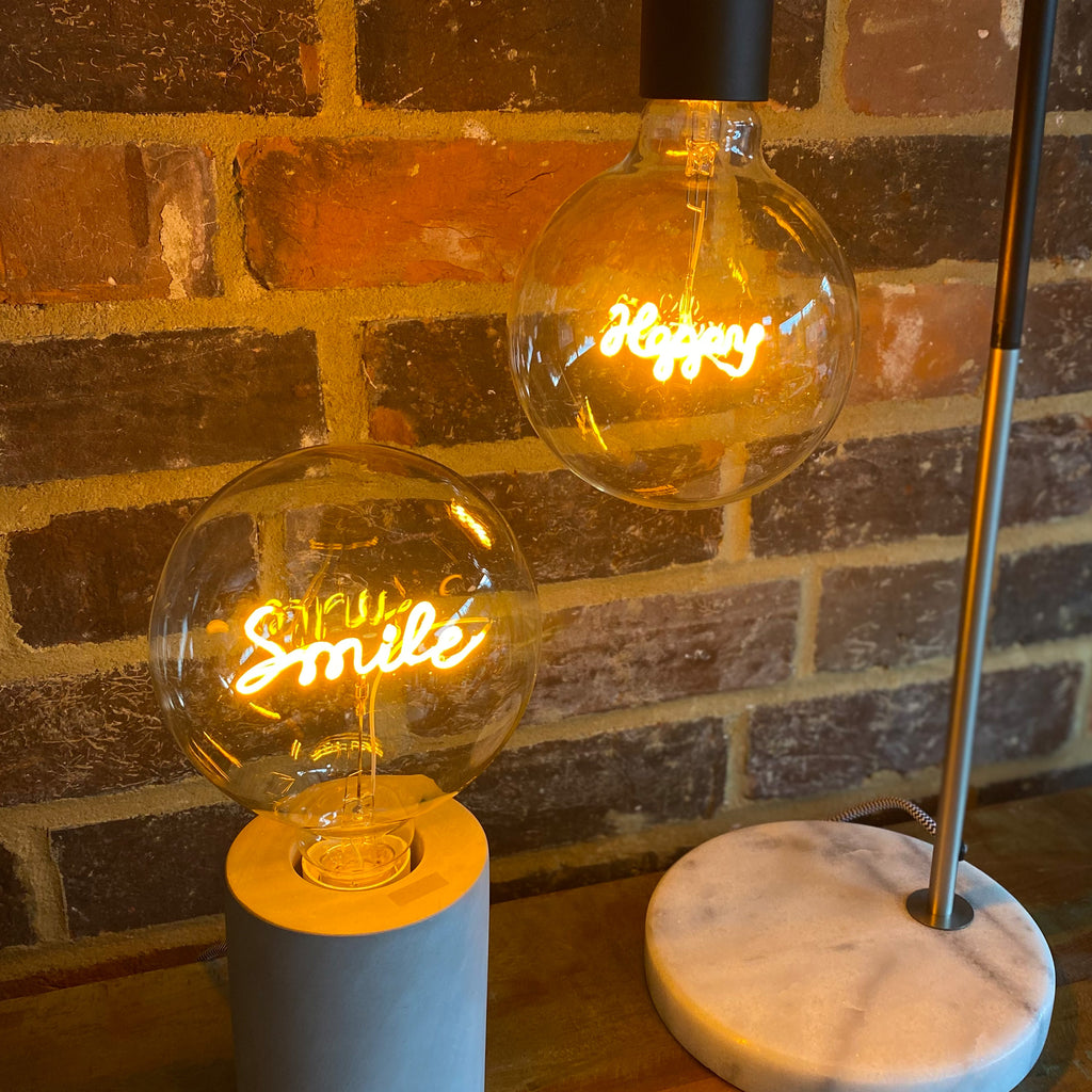 Led Filament Text Bulb - Happy Screw Up